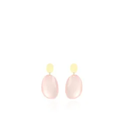 Licht Roze Oorbellen Little Sara Assymetrisch Ovaal S