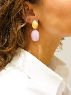 Licht Roze Oorbellen Romijn Quartz L