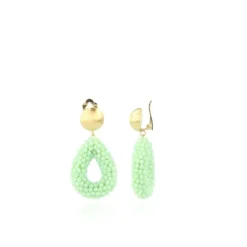 Licht Turquoise Clip Oorbellen Berry Glassberry Druppel S