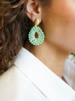 Licht Turquoise Oorbellen Babs Open Drop S