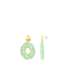 Licht Turquoise Oorbellen Mia Open Ovaal S