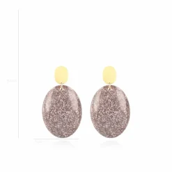 Lila Glitter Oorbellen Sirius Ovaal