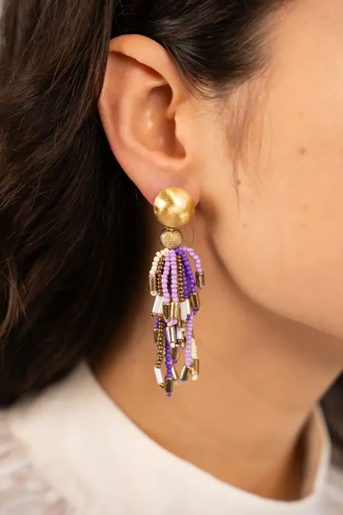 Lila Mix Oorbellen Fantasy Tassle M