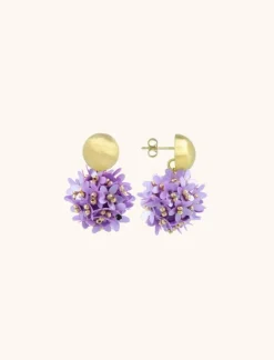 Lila Oorbellen Daisy Globe S Flower