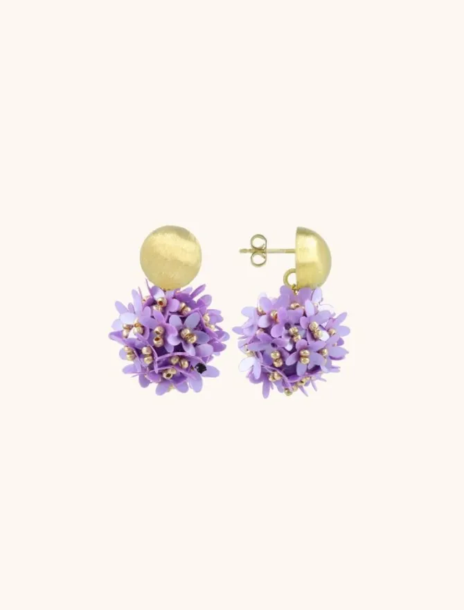 Lila Oorbellen Daisy Globe S Flower