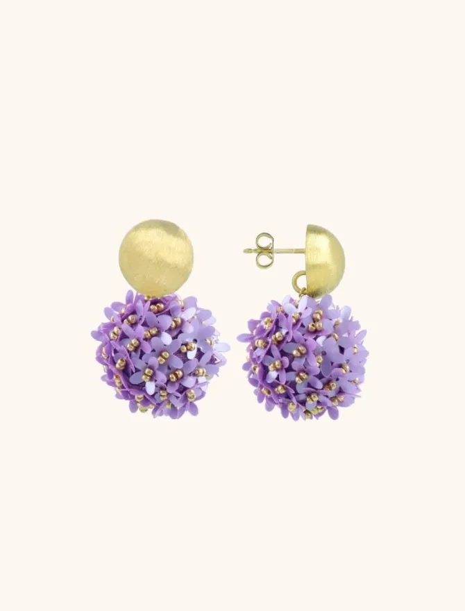 Lila Oorbellen Daisy Globe M Flower