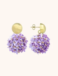 Lila Oorbellen Daisy Globe L Flower