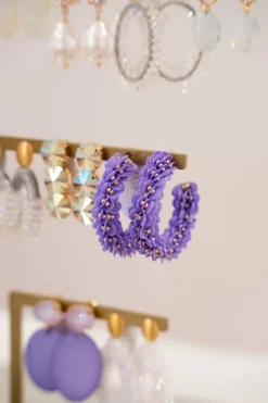 Lila Oorbellen Sequin Creole L