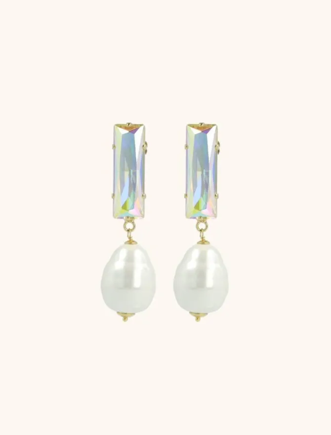Lilo Oorbellen Baguette L Holo Parel