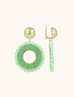 Lime Oorbellen Ann-Mary Cirkel Dubbel Clip