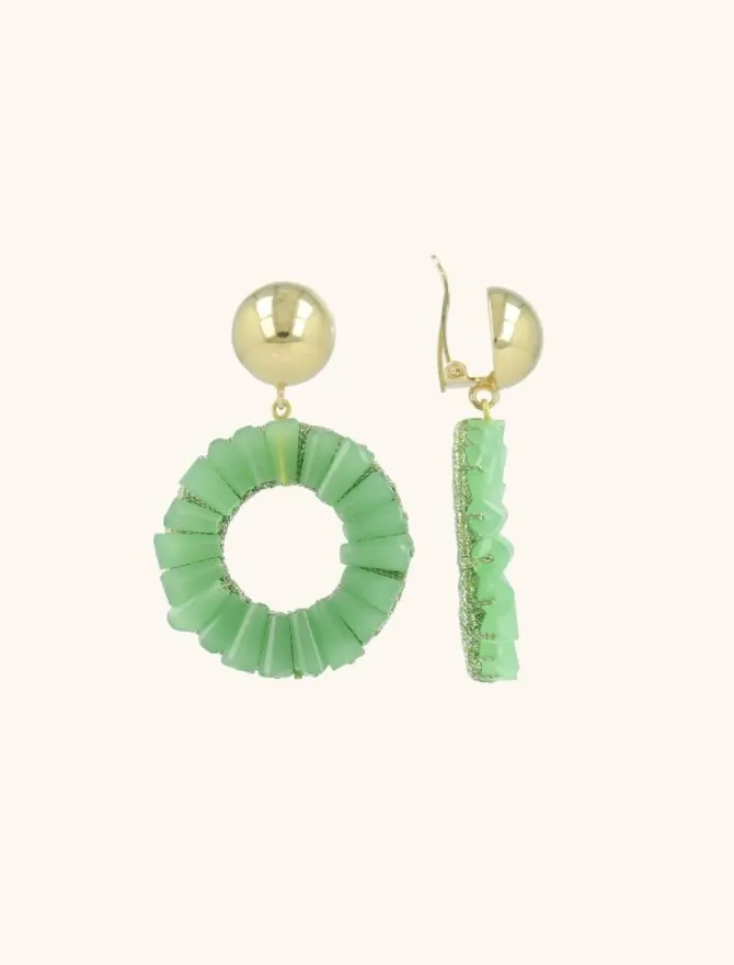 Lime Oorbellen Danee Cirkel Clip