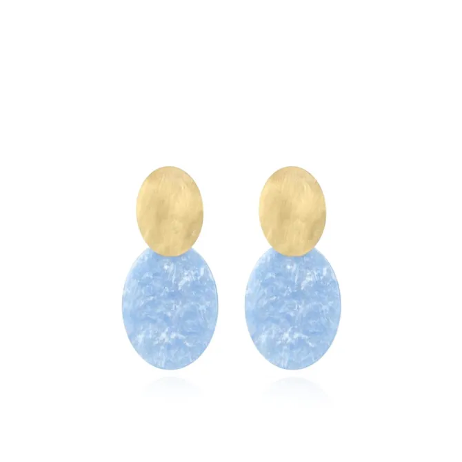 Marble Azure Oorbellen Celia Ovaal S