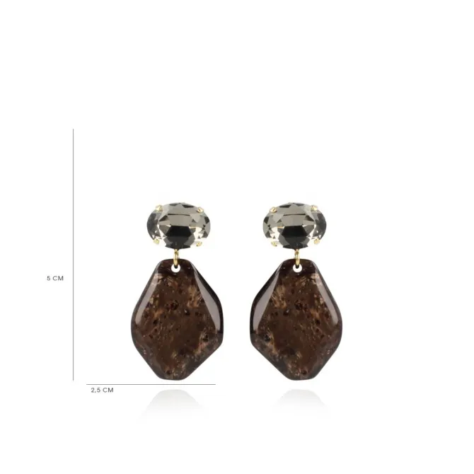 Marble Bruin Asymmetrisch Rock M Strass