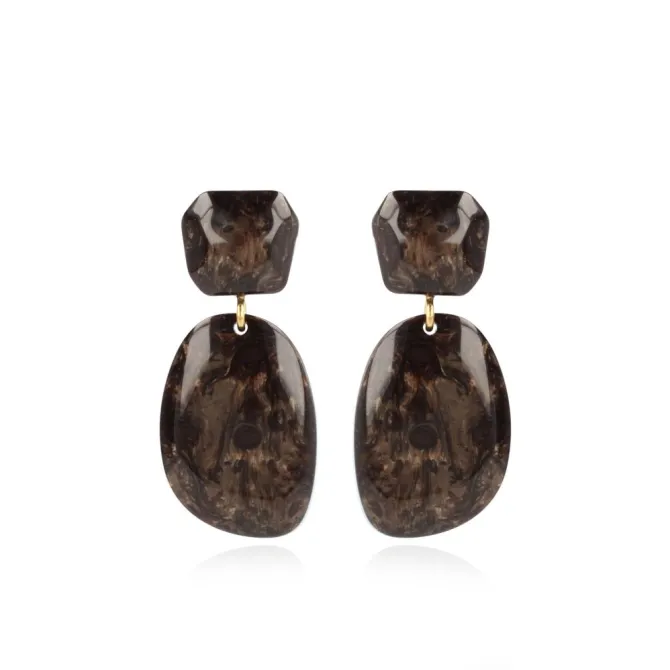 Marble Bruin Asymmetrisch Double Oval M Resin