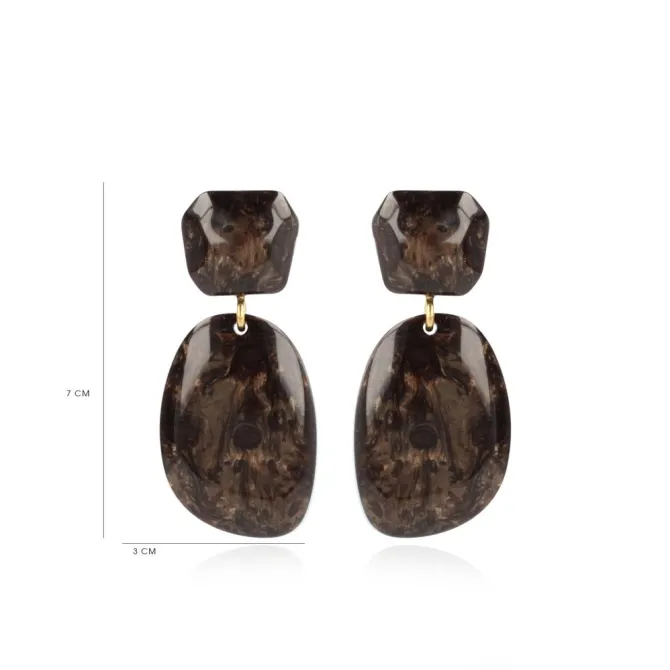 Marble Bruin Asymmetrisch Double Oval M Resin