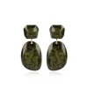 Marble Donker Groen Asymmetrisch Double Oval M Resin