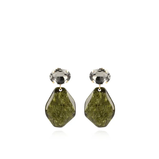Marble Donker Groen Asymmetrisch Rock M Strass