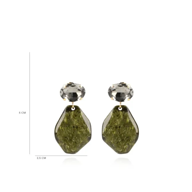 Marble Donker Groen Asymmetrisch Rock M Strass