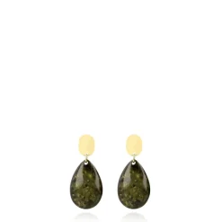Marble Donker Groene Oorbellen Druppel S