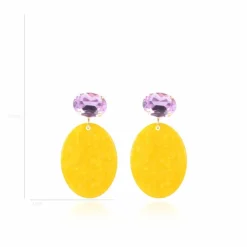 Marble Oranje Oorbellen Celia Ovaal S Strass Violet