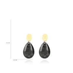Marble Zwarte Oorbellen Bliss Druppel S