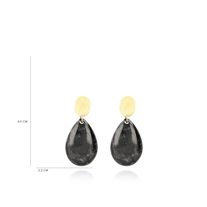 Marble Zwarte Oorbellen Bliss Druppel S