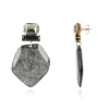 Marble Zwarte Oorbellen Simone Asymmetrisch Rock Xl Strass