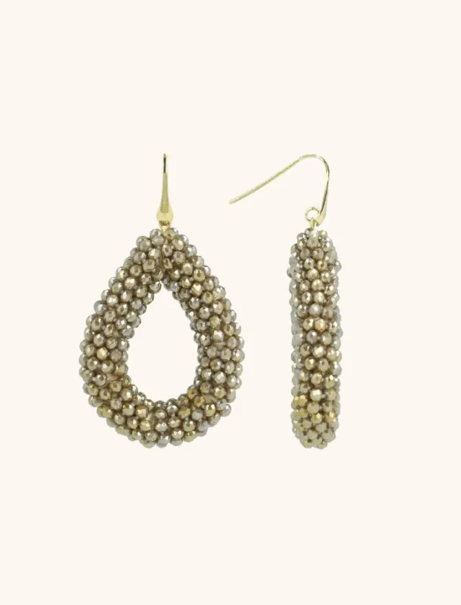 Metallic Beige Oorbellen Berry Drop L