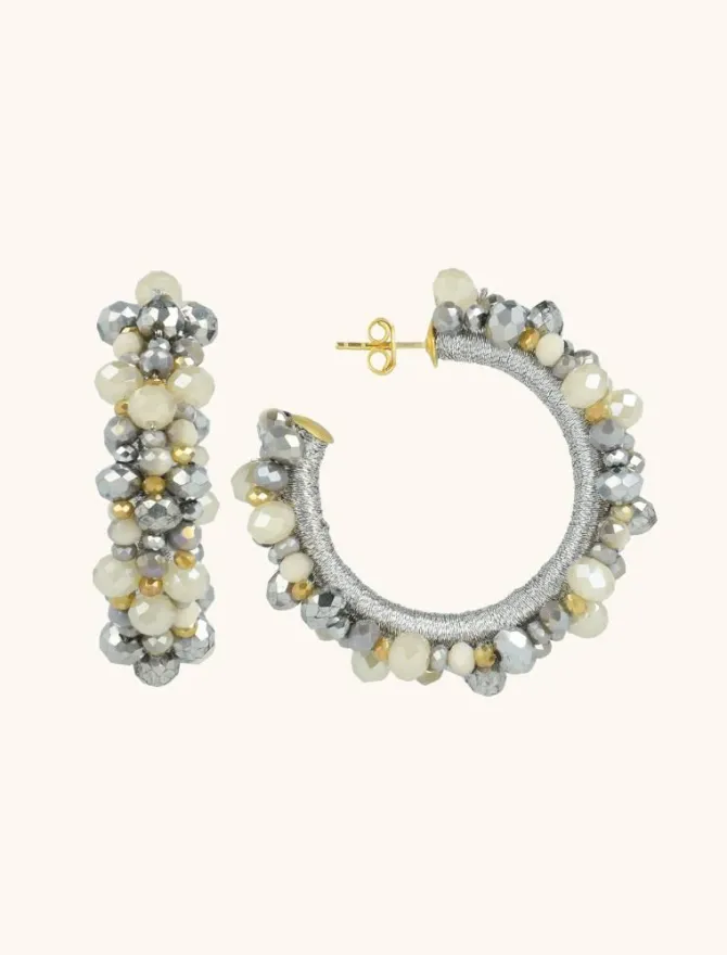Metallic Beige Oorbellen Brecht Irregular Urchin Creool M
