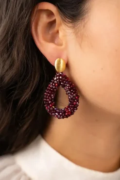 Metallic Bordeaux Mix Oorbellen Berry Drop L