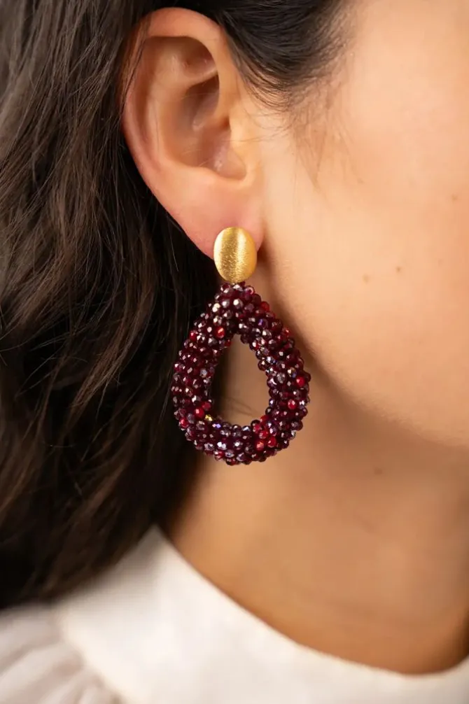 Metallic Bordeaux Mix Oorbellen Berry Drop L