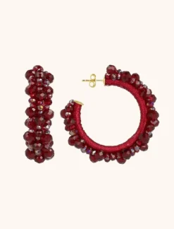 Metallic Bordeaux Oorbellen Brecht Irregular Urchin Creool M