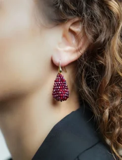 Metallic Bordeaux Oorbellen Amy Cone S