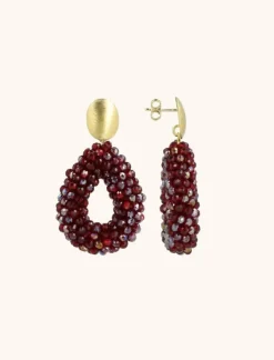 Metallic Bordeaux Oorbellen Berry Drop S