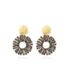 Metallic Bruine Oorbellen Poppy Rond