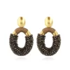 Metallic Bruine Oorbellen Yara Oval L
