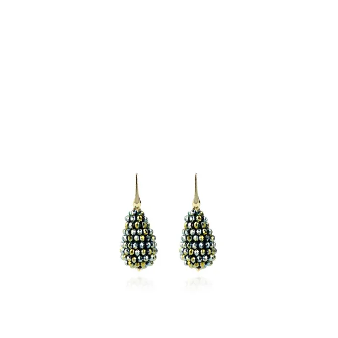 Metallic Groene Oorbellen Amy Cone S