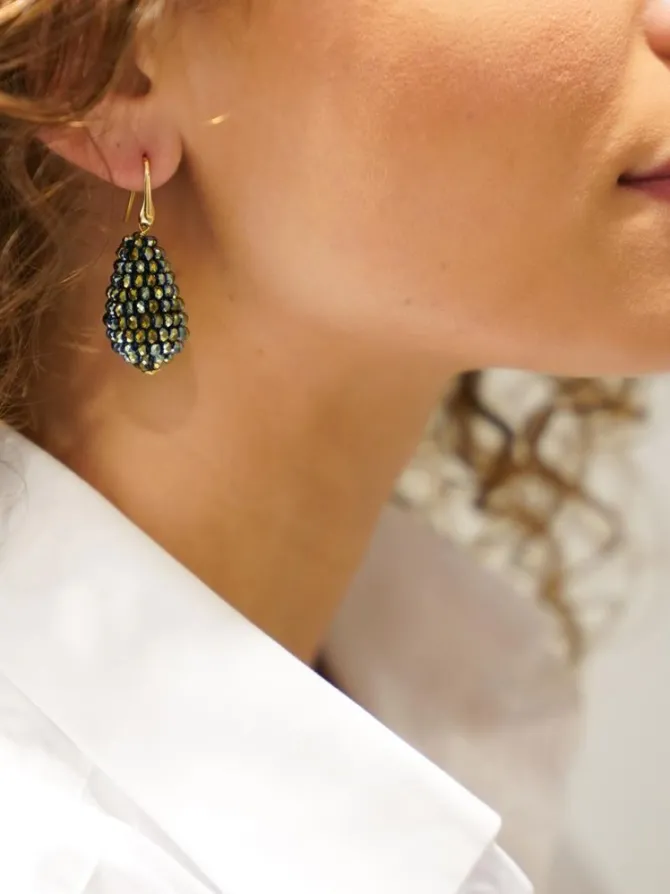 Metallic Groene Oorbellen Amy Cone S