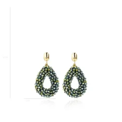 Metallic Groene Oorbellen Berry Drop S