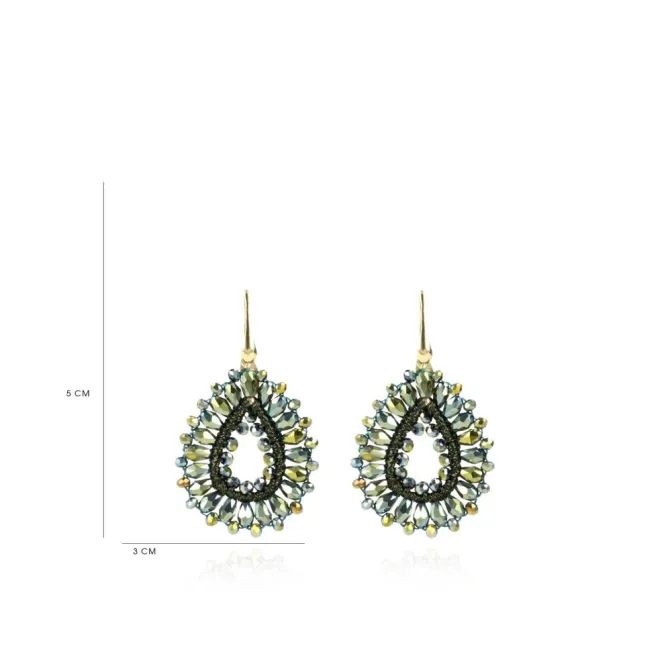 Metallic Groene Oorbellen Silk Drop S