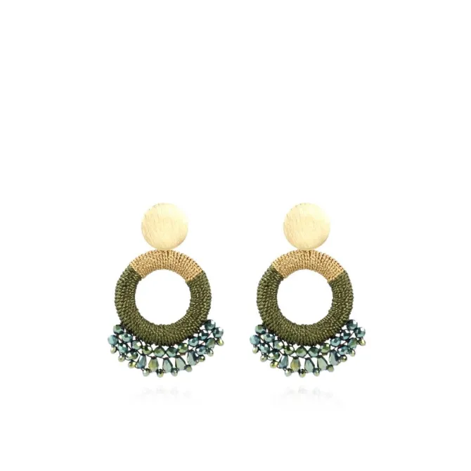 Metallic Groene Oorbellen Drops Combi S