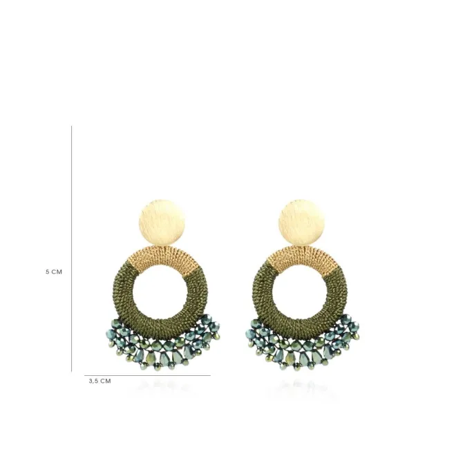 Metallic Groene Oorbellen Drops Combi S