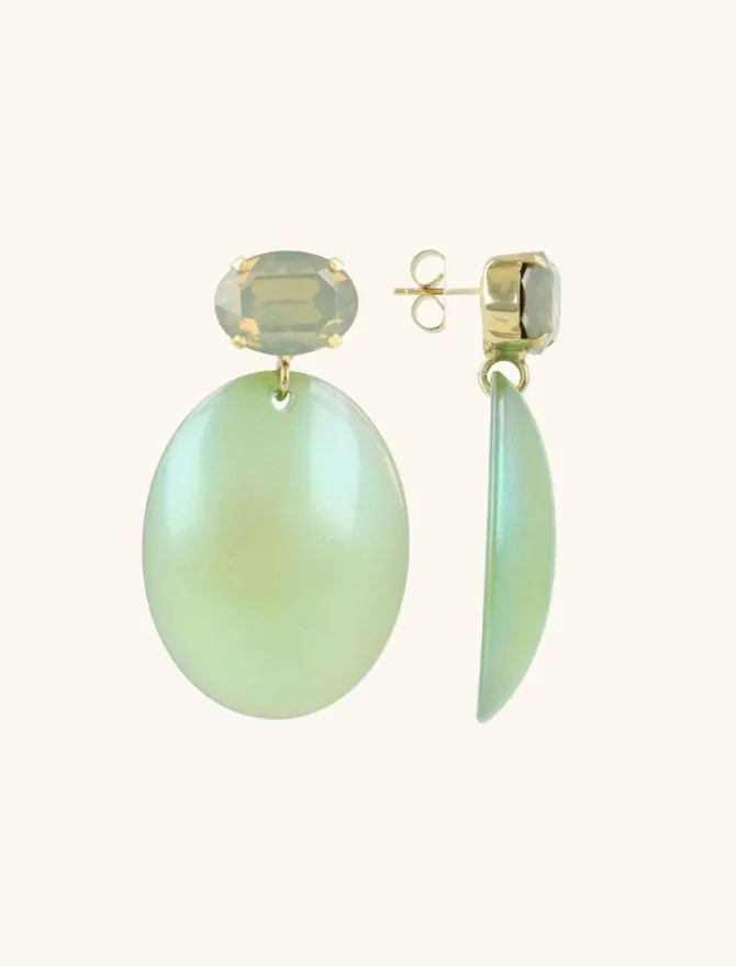 Mint Holo Oorbellen Closed Bugle Oval L Angie