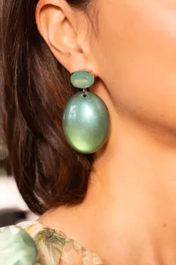Mint Holo Oorbellen Closed Bugle Oval L Angie