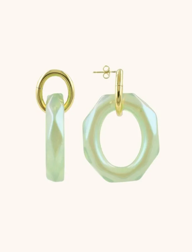 Mint Holo Oorbellen Debby Open Ovaal L