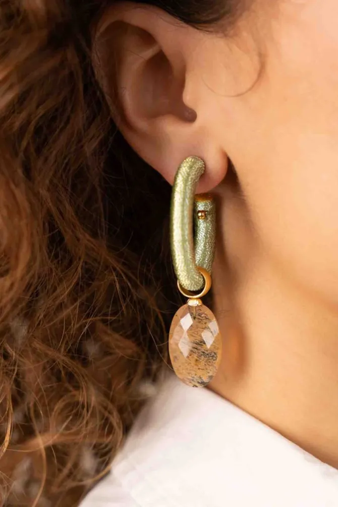 Mint Oorbellen Evy Creool Ovaal M Beige