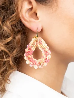 Mix Roze Oorbellen Sequin Druppel M