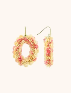 Mix Roze Oorbellen Sequin Ovaal M