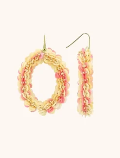 Mix Roze Oorbellen Sequin Ovaal Xl