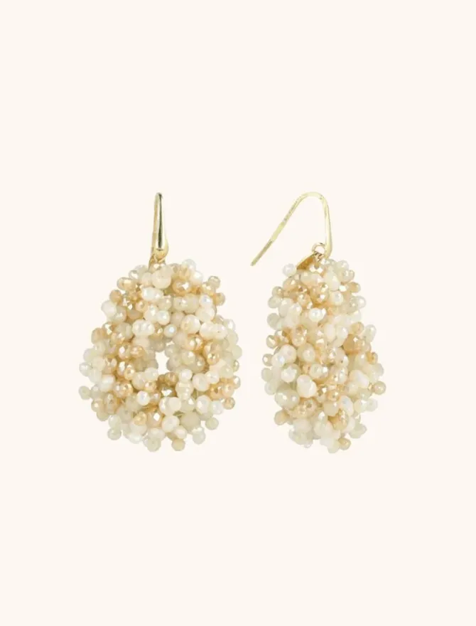 Mixed Beige Oorbellen Louise Druppel S